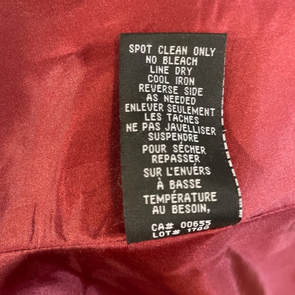 Sparkling Lined Crimson Red with Velvet Appliqués Party Jacket - Picture 9 of 10